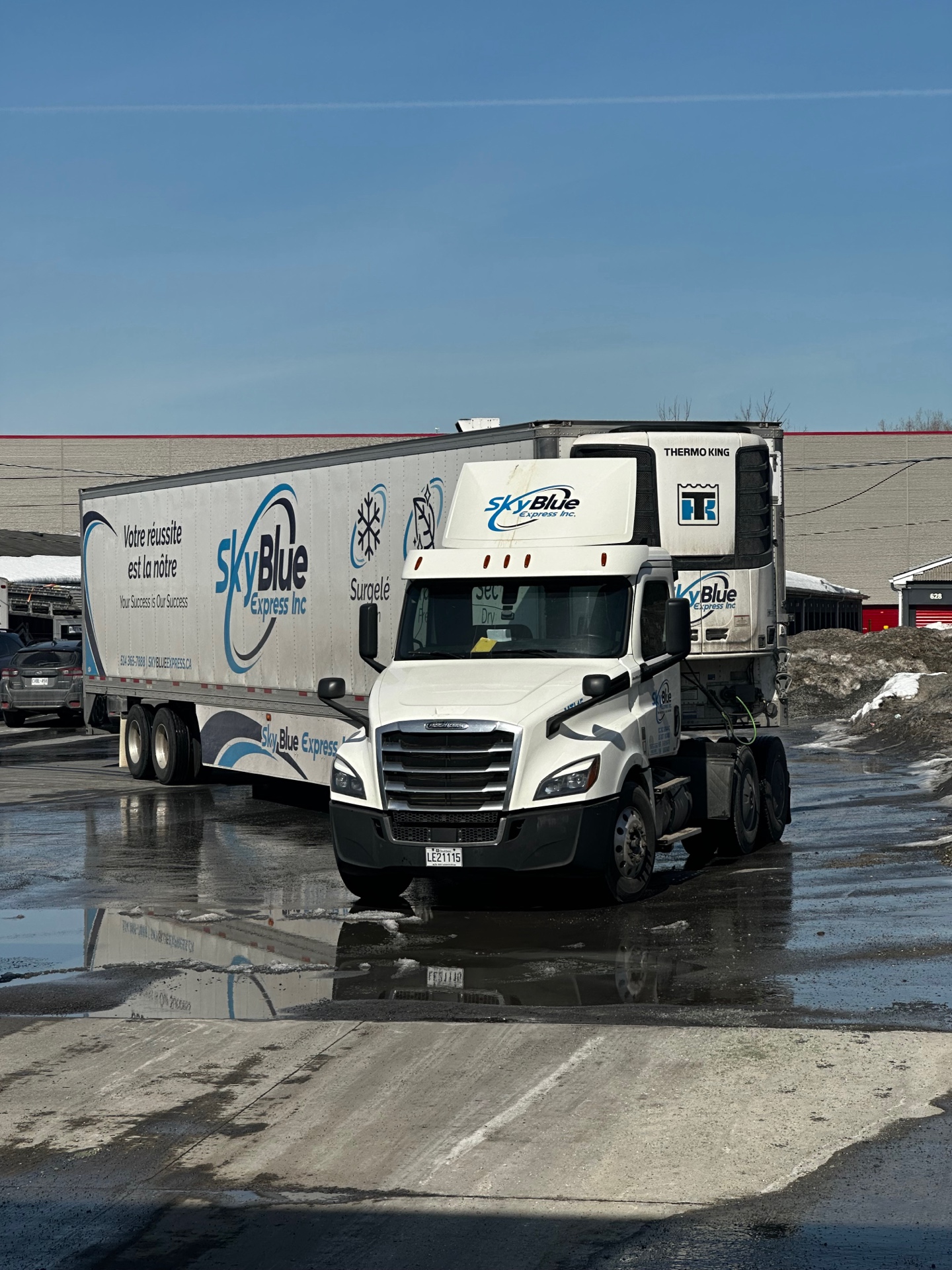 Sky Blue Express Truck Front View